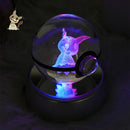 Figura Crystal Ball 3D  Pokeball, Rayquaza, Umbreon, Mew, Gengar, Idéia, Vulpix LeD