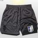 Shorts fitness de compreensão Anime Attack on Titan