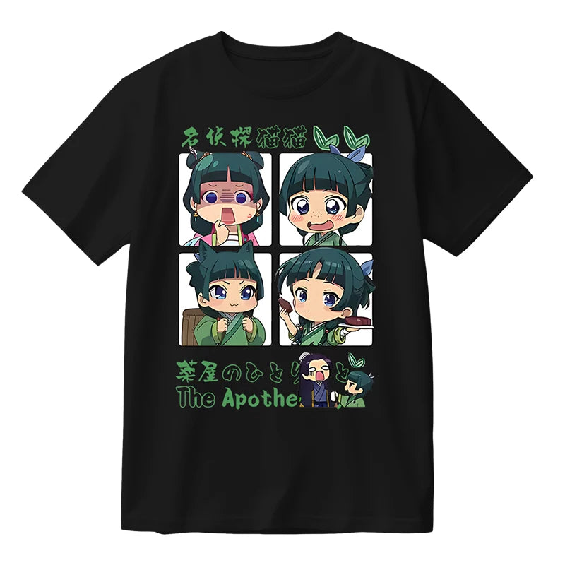 Verão anime o boticário diários oversized t camisa das mulheres dos homens o-pescoço manga curta engraçado tshirt maomao cosplay camisetas gráficas