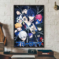 Popular anime japonês azul bloqueio cartaz hd arte pegajosa parede à prova dwaterproof água casa sala de estar quarto barra decoração estética