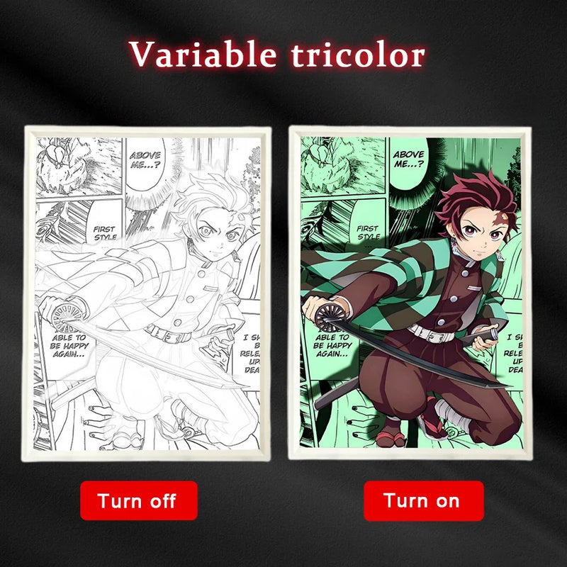 Quadro em led night Anime Demon Slayer :Kimetsu não Yaiba