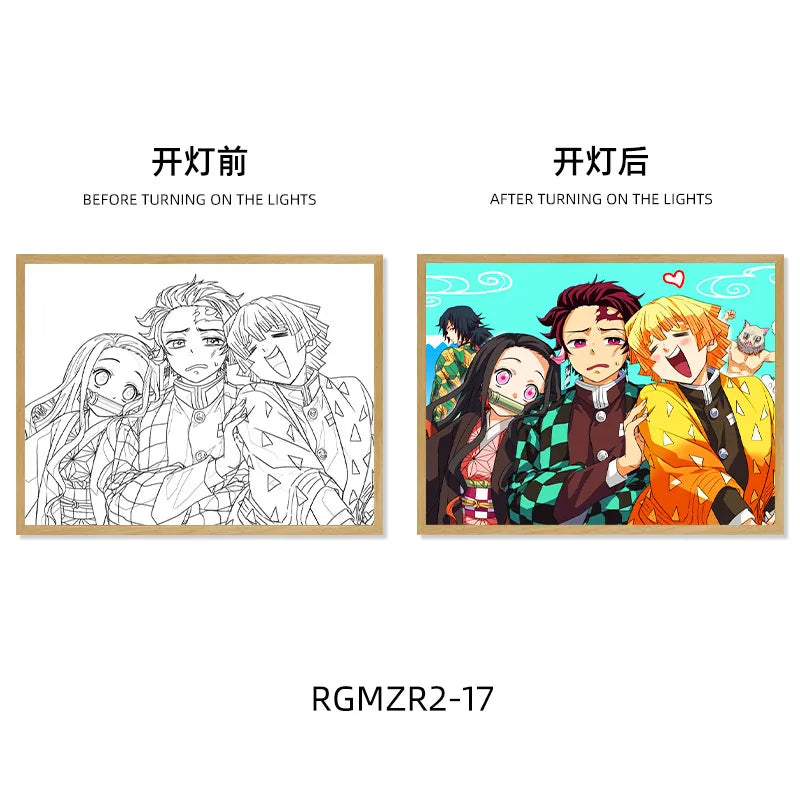 Quadro em led night Anime Demon Slayer :Kimetsu não Yaiba