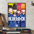 Popular anime japonês azul bloqueio cartaz hd arte pegajosa parede à prova dwaterproof água casa sala de estar quarto barra decoração estética