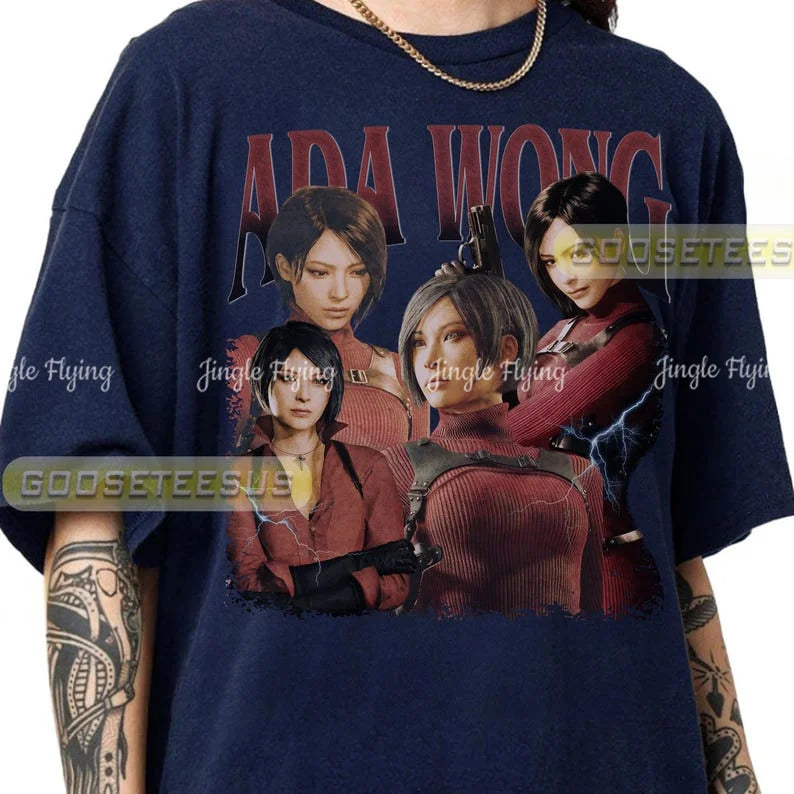 Resíduo limitado mal ada wong muito misterioso bootleg t camisa jogos waifu camisa presente para mulher e homem unisex
