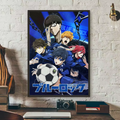 Popular anime japonês azul bloqueio cartaz hd arte pegajosa parede à prova dwaterproof água casa sala de estar quarto barra decoração estética
