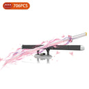 Katana demon slayer kamado tanjirou katana nichirin Moc 1478 pçs