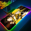 Mouse Pad RGB LED Brilhante, Teclado PC Gamer Anime Yuyu hakusho