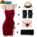 Sexy ada wong cosplay vestido filme serviço secreto roupões uniforme sexy vestido vermelho renda cheongsam lingerie roupas traje de halloween