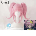 Amu hinamori cosplay peruca shugo chara! Doki festa miki suu correu anime rosa cabelo sintético para adulto + peruca boné