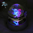 Figura Crystal Ball 3D  Pokeball, Rayquaza, Umbreon, Mew, Gengar, Idéia, Vulpix LeD