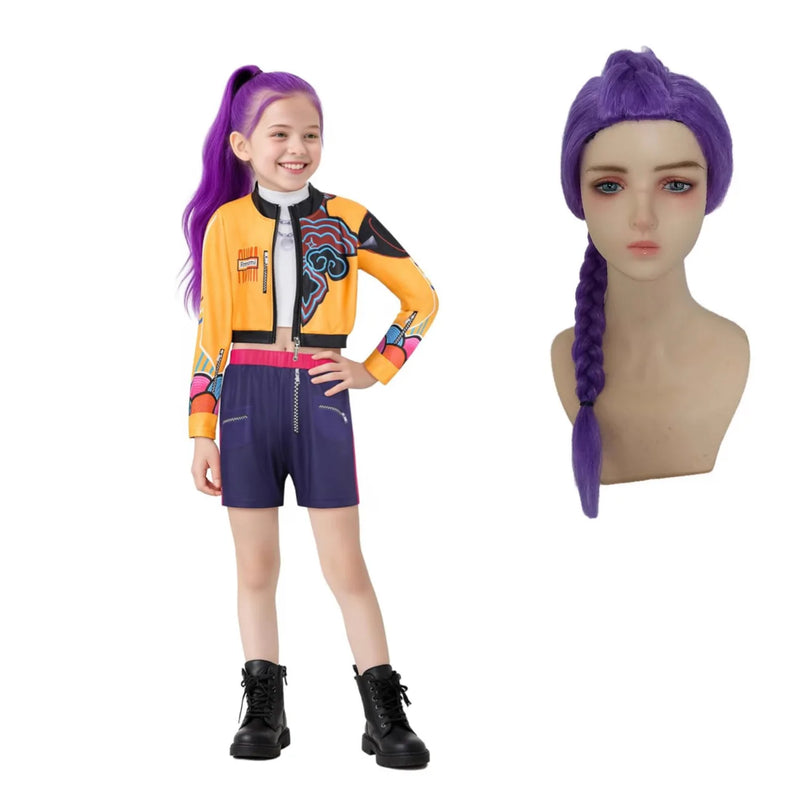 Cosplay rumi, mira & zoey infantil Anime kpop huntrix Demon Hunters