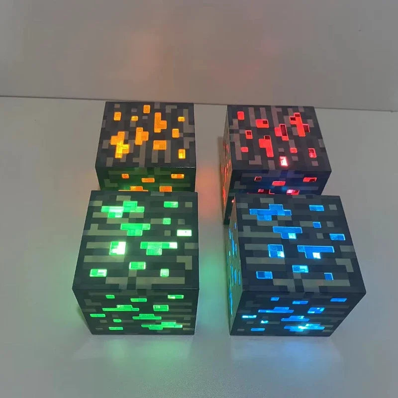 Luminária minecraft block de minério e poção