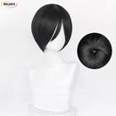 Ada Wong Peruca Cosplay Preto Curto, Cabelo Sintético Resistente ao Calor, Perucas Anime, Boné, Resident Evil 8, 32cm