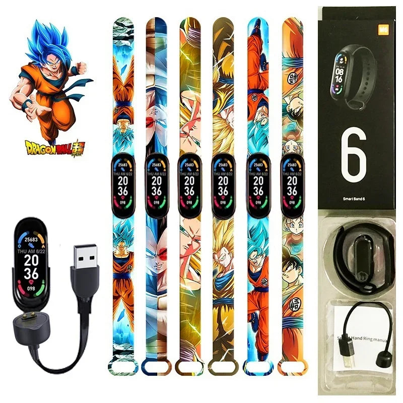 Relógio eletrônico, freqüência cardíaca, pressão, sangue, pedômetro, música e mario Anime Dragon Ball