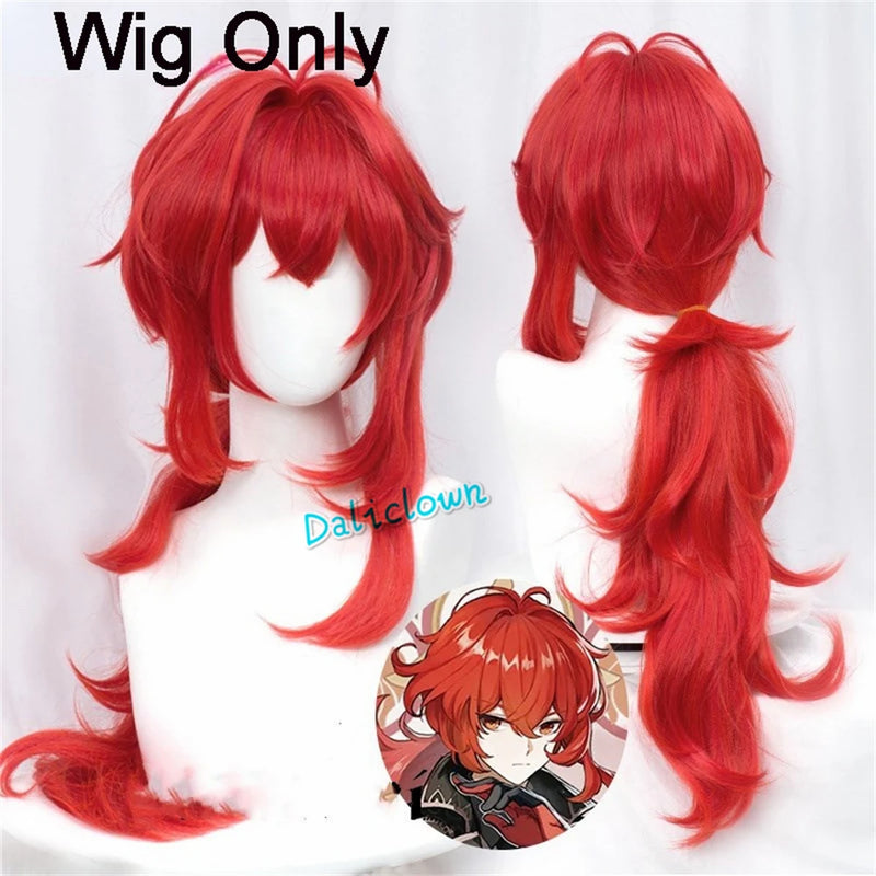 Cosplay Diluc Game Genshin Impact
