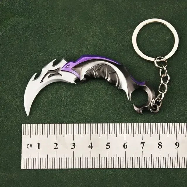 Valorant corpo a corpo reaver 2.0 karambit chaveiro para homem jogo periférico m4 samurai punhal modelo metal chaveiro pingente jóias presente