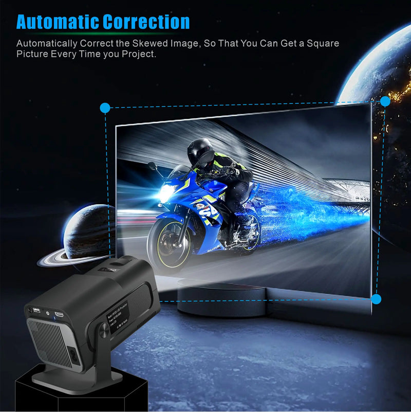Projetor Portátil Inteligente Android 11, HD, 1080x1080P, 4K, WiFi6, BT5, 390ANSI, HY320