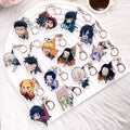 Personagens de anime demon slayer na moda acrílico chaveiro acessórios saco charme criativo mochila pingente chaveiro presentes para amigos