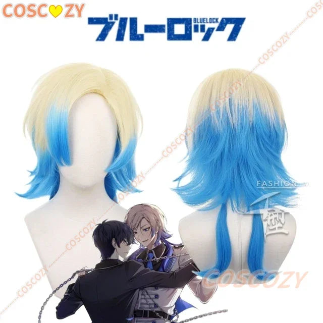 Peruca de Cosplay de  Bachira, Meguru, Hyoma, Chigiri, Nagi, Seishirou, Isagi, Yoichi, Mikage, Reo, Se, Itoshi, Kunigami Anime Blue Lock