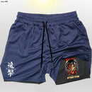 Shorts fitness de compreensão Anime Attack on Titan
