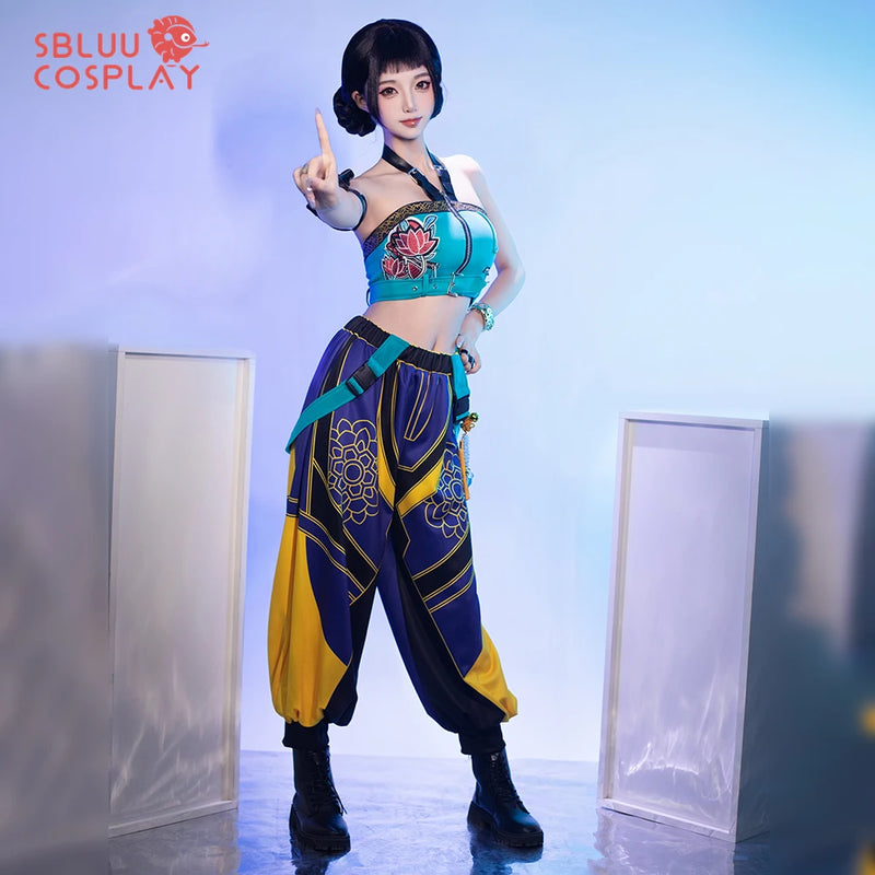 Sbluucosplay kpop huntrix zoey cosplay traje r qualidade bordado caçadores de demônios zoey peruca cosplay roupa de halloween