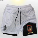 Shorts fitness de compreensão Anime Attack on Titan