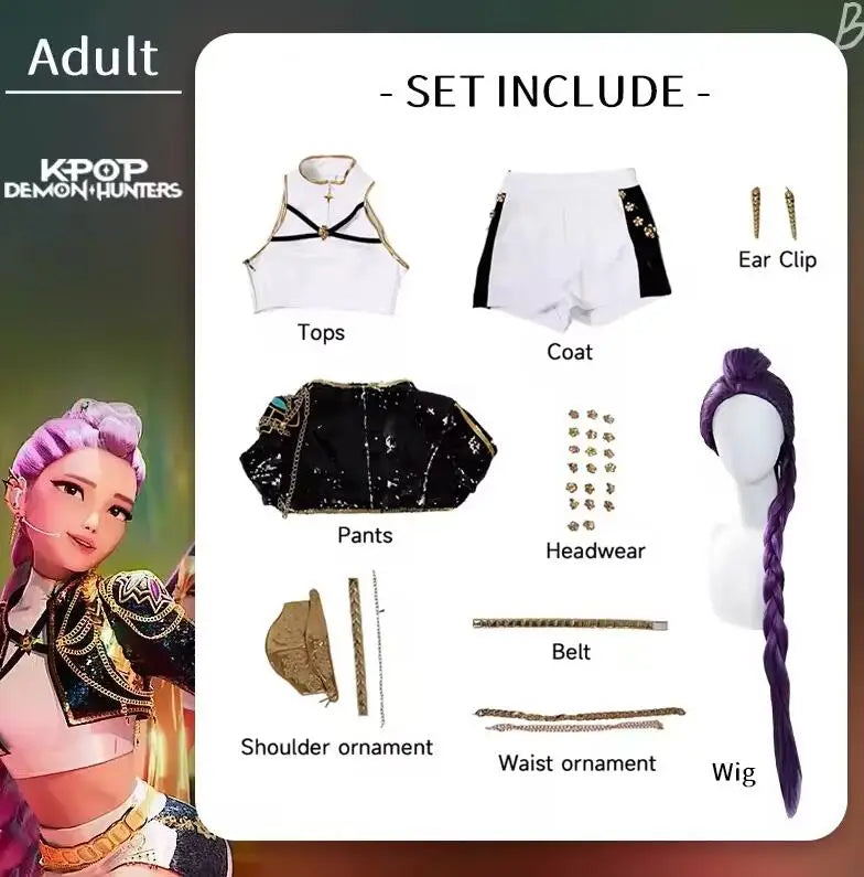 Cosplay rumi, mira & zoey Anime kpop huntrix Demon Hunters