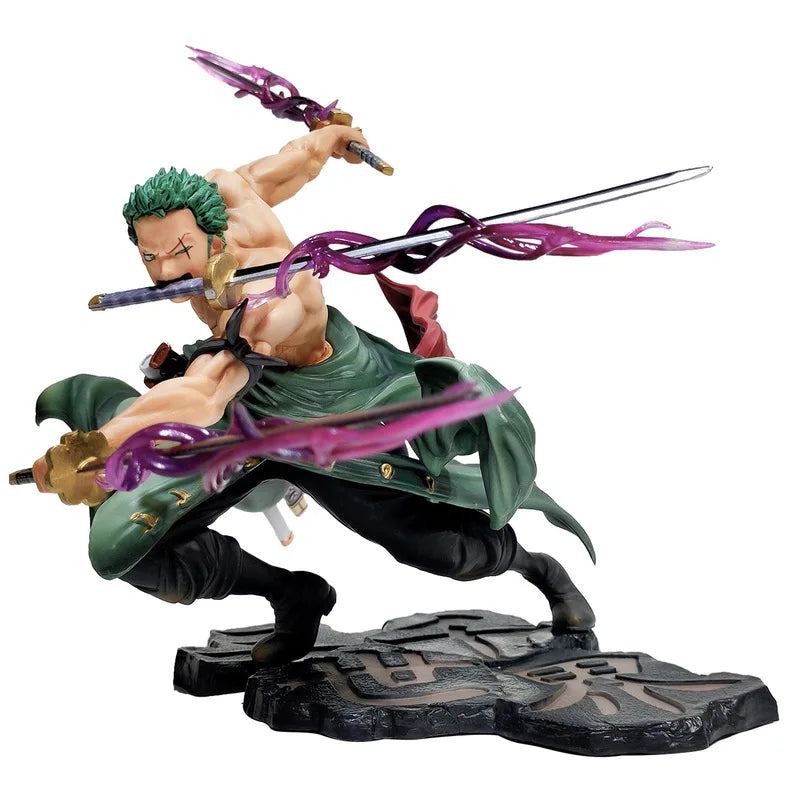 Action Figure Shura Roronoa Zoro, Seis Braços, 9 Lâminas, Anime One piece 30 cm, 40cm