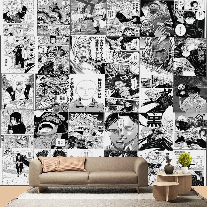 Papel de parede adesivo estilo manga 21x30cm 20/30/40