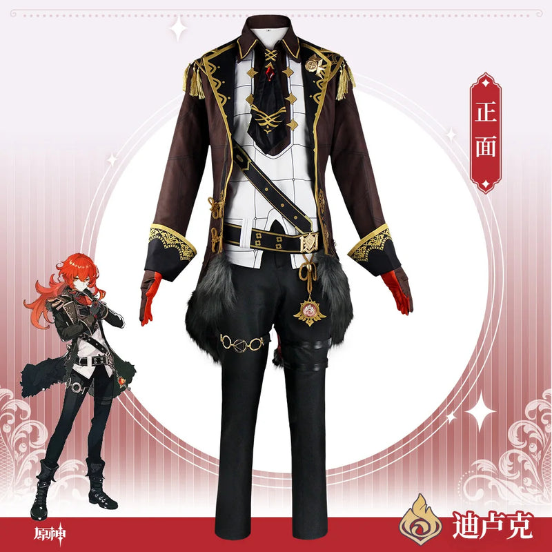 Cosplay Diluc Game Genshin Impact