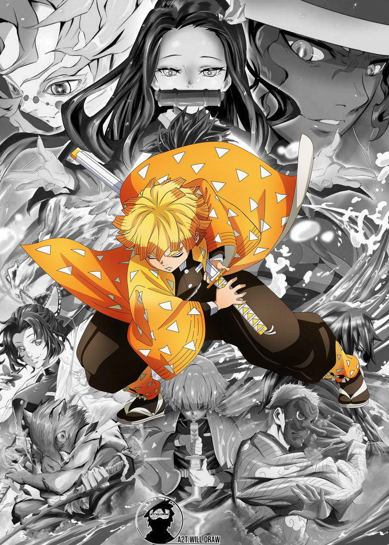 Quadro estilo manga Anime Demon Slayer