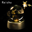 Pokeball Pikachu, Gengar, Mew, Mewtwo, Lamp Base, 3D Crystal Ball