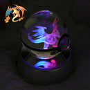 Figura Crystal Ball 3D  Pokeball, Rayquaza, Umbreon, Mew, Gengar, Idéia, Vulpix LeD