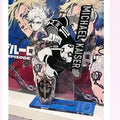 Michael kaiser acrílico suporte azul bloqueio preto branco mangá estilo figura acessórios de exibição desktop anime bens coleção presente