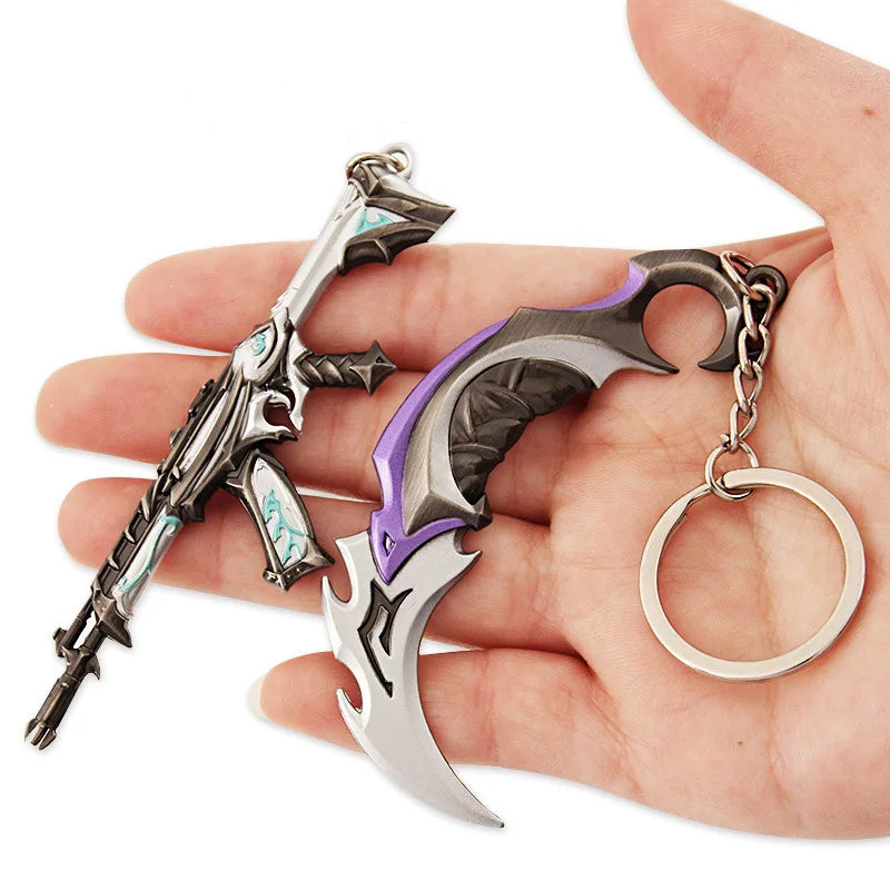 Valorant corpo a corpo reaver 2.0 karambit chaveiro para homem jogo periférico m4 samurai punhal modelo metal chaveiro pingente jóias presente