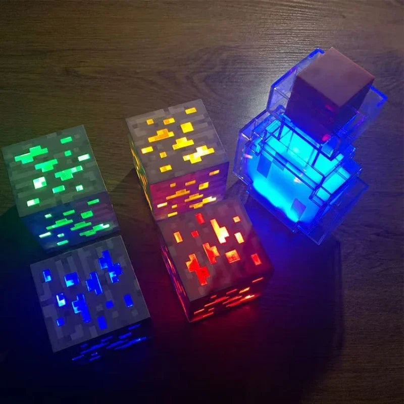 Luminária minecraft block de minério e poção