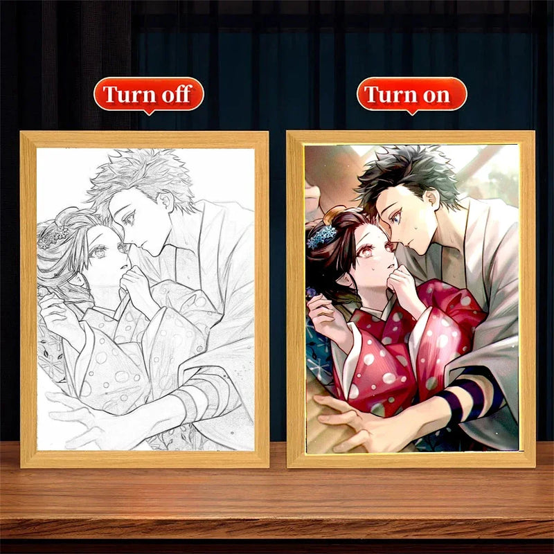 Quadro em led night Anime Demon Slayer :Kimetsu não Yaiba