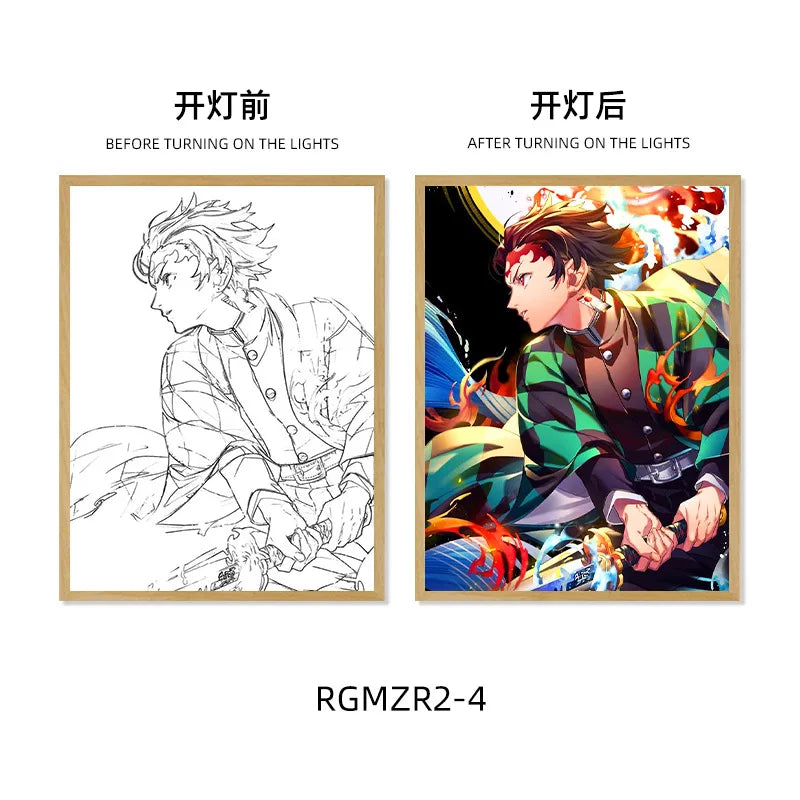 Quadro em led night Anime Demon Slayer :Kimetsu não Yaiba