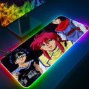 Mouse Pad RGB LED Brilhante, Teclado PC Gamer Anime Yuyu hakusho