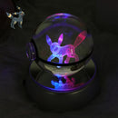 Figura Crystal Ball 3D  Pokeball, Rayquaza, Umbreon, Mew, Gengar, Idéia, Vulpix LeD