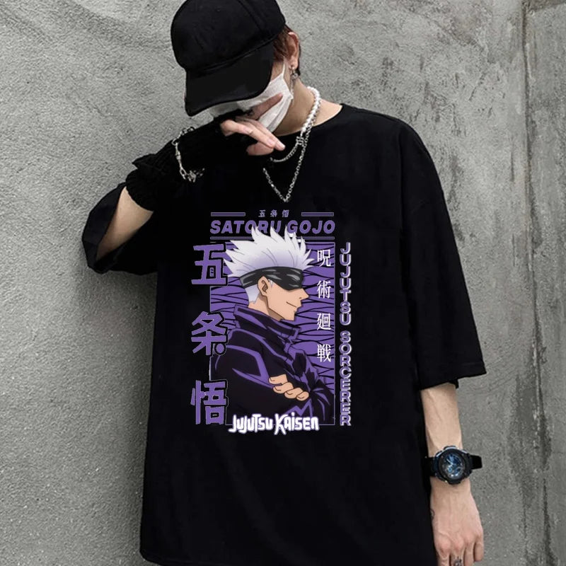 Camiseta Gojo Satoru do Anime jujutsu kaisen