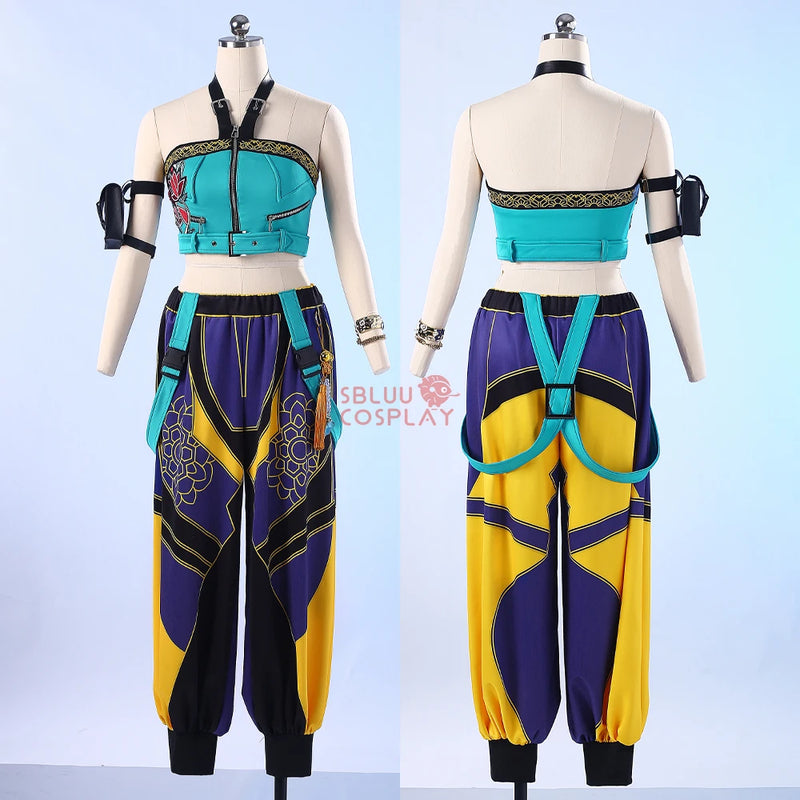 Sbluucosplay kpop huntrix zoey cosplay traje r qualidade bordado caçadores de demônios zoey peruca cosplay roupa de halloween