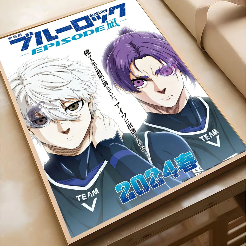 Anime azul bloqueio cartaz cartaz de papel impressão casa sala estar quarto entrada bar café arte pintura decoração