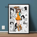 Quadro 7 Sete Pecados Capitais estilo Manga Anime Nanatsu no Taizai