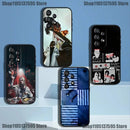 Capa de Celular Serie Alice in Borderland para Samsung Galaxy A73,31,32,72,41,53,52,71,22,5G,Note,J7,8,9 Capa preta macia