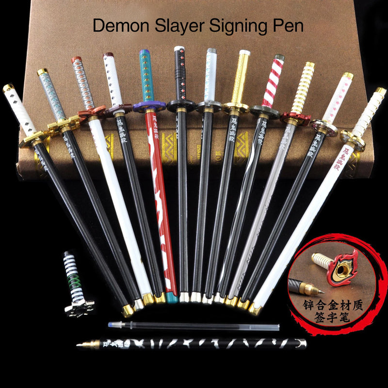 Mini espata caneta Kimetsu No Yaiba Tanjirou Weapon Black Refill Anime Demon Slayer 20CM