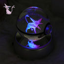 Figura Crystal Ball 3D  Pokeball, Rayquaza, Umbreon, Mew, Gengar, Idéia, Vulpix LeD
