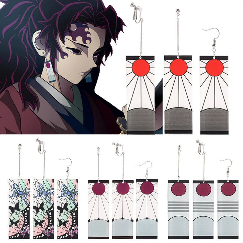 Brincos Tanjiro acrílicos Anime Demon Slayer
