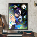 Popular anime japonês azul bloqueio cartaz hd arte pegajosa parede à prova dwaterproof água casa sala de estar quarto barra decoração estética