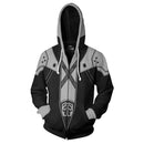 Jogo ffvii renascimento sephhiroth cosplay moletom unisex vintage 3d impresso com capuz pulôver halloween carnaval festa batalha casaco